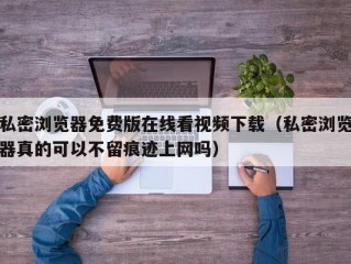 私密浏览器免费版在线看视频下载（私密浏览器真的可以不留痕迹上网吗）