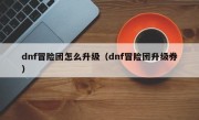 dnf冒险团怎么升级（dnf冒险团升级券）