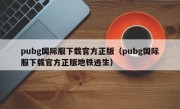 pubg国际服下载官方正版（pubg国际服下载官方正版地铁逃生）