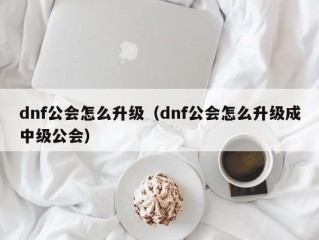 dnf公会怎么升级（dnf公会怎么升级成中级公会）